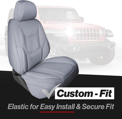 Coverland Custom SUV Car Seat Covers Front Seats for [1999-2010 Honda Odyssey] - Protector Car Seat Cover Water Resistant Leather Memory Form Back Support Seat Cushion [Front-Gray]