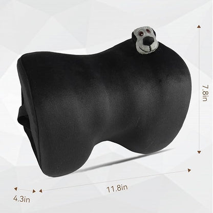 1Pcs Black Car Headrest Memory Foam Neck Pillow 11.8 X 7.8” Soft and Comfortable Seat Head Pillow Cushion Features Adjustable Straps for Most Sedans, SUVs, Home, and Office Settings