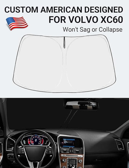 Proadsy 2026 Upgrade Front Windshield Sun Shade Foldable Sunshade Protector Sun Visor Custom Fit 2010-2017 Volvo XC60 SUV Accessories