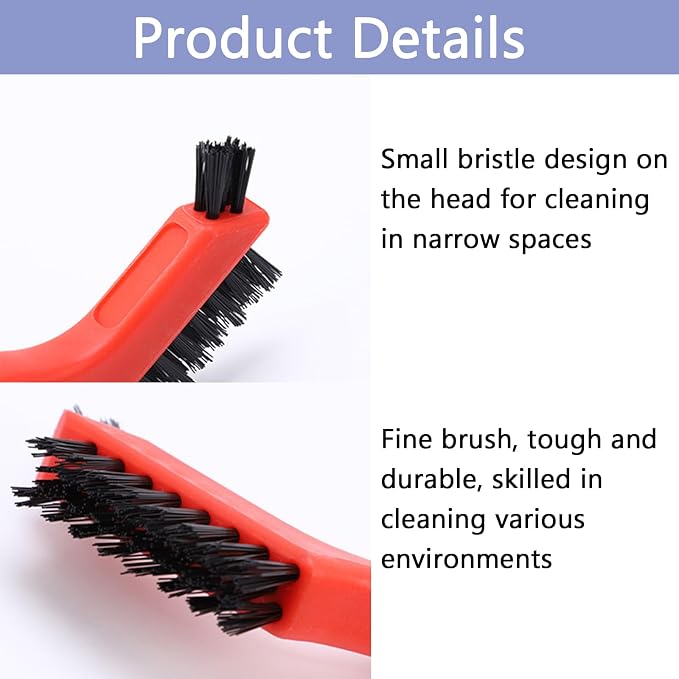 Nylon Cleaning Brushes with Ergonomic Handle for Tight Spaces, Auto Detailing Brush Set for Cleaning Dust in Holes(3 Pack)