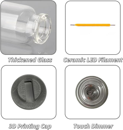 Dimmable Yellow USB Touch Control Led Lights for Car, Cute Interior Truck Lights, Retro Warm Led Night Light Ambient Lighting, Glass USB Mood Lamp Bedroom, Car Accessories for Men Women