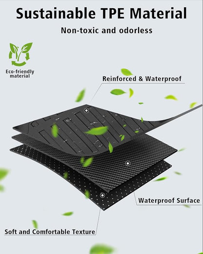 Floor Mats & Cargo Liner Custom Fit for Ford Escape Hybrid 2020-2025 2026 (NOT Fit Gas) All Weather TPE Rubber Trunk Mat Anti-Slip Full Set Automotive Floor Liners for Escape 2025 Accessories