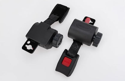 Q'Straint Q-3009 Walker & Stroller Securement Kit | Universal Bolt-On Wall Mount System for NEMT, Paratransit & School Buses | Auto-Locking Retractors & Hardware Included