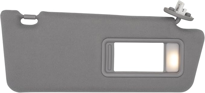 NHILES Passenger Right Side Sun Visor Replacement Fits for Toyota Tacoma 2005-2015 Sunshade with Light 7431004120B0 Color Gray