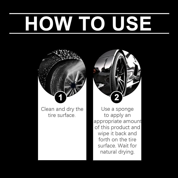 Tire Shine Cream Car Tire Ceramic Coating, Delivers Deep Black Gloss Finish Wheel Cleaning Wax with UV Protection & Dust Resistance, Long-Lasting Nourishing Tyre Care Cream for Auto Maintenance