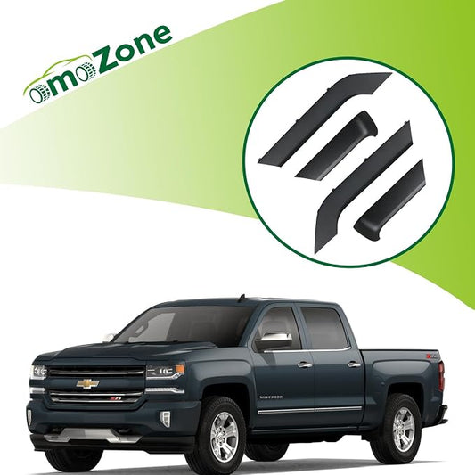 4PCS Door Armrest Cover Trim Kit Front&Rear Left Right Side Door Panel Arm Rest Bezel Black Compatible with 2014-2020 Chevy Silverado GMC Sierra