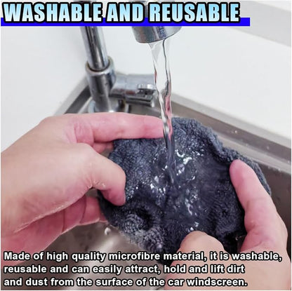 20PCS Microfiber Cloths for Car Windshield Cleaning Tool, Replaced Glass Cleaning Clothes, Interior Auto Window Cleaner Washing Bonnets, Washable & Reusable Microfiber Pads Cover Kit (Triangular)