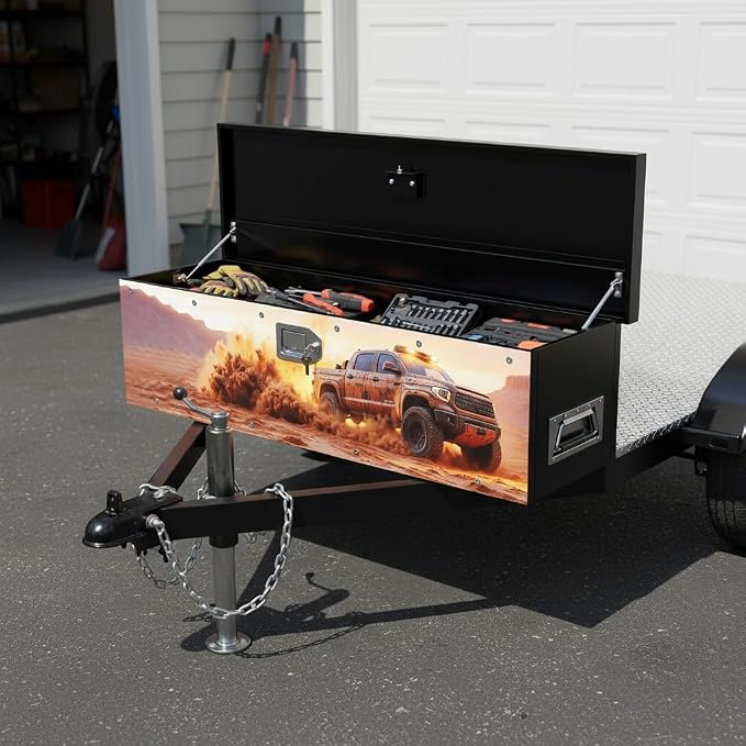 Truck Bed Tool Box, Truck Toolbox compatible with Tacoma, 38.5 x 11.6 x 9.6 Inches, Alloy Steel, Lockable, Weathertight, Flip Top, Pickup Truck Storage