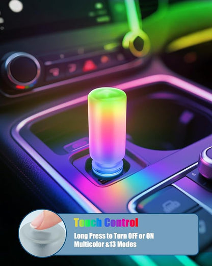 USB Light Touch Dimmable Retro Interior Car Lights,Multicolor &13 Modes Mini USB Light Bulb for Car Night Light, Bedroom,Party,Christmas Hallway,Camping, 2Pack