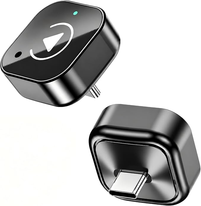 USB-C Wireless CarPlay & Android Auto Adapter with USB-A Converter, 2-in-1 Wireless CarPlay Adapter for Factory Wired CarPlay and Android Auto Cars, High-Speed 5GHz WiFi, Bluetooth 5.0