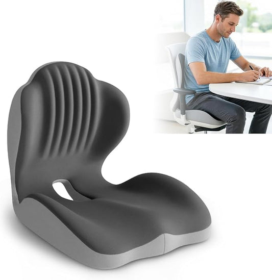 2026 Ergonomic Lumbar & Seat Support Cushion, Memory Foam Seat Cushion with Lumbar Support Pillow, Memory Foam Coccyx Cushion for Tailbone Pain, Back Pain, Sciatica and Hemorrhoid Relief