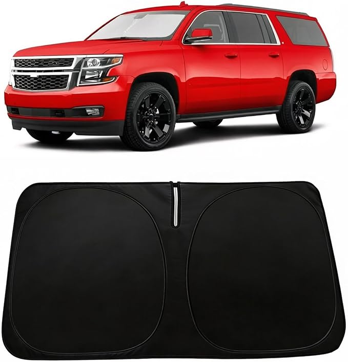 Windshield Sun Shade for Chevy Suburban 2015-2020 Accessories, Car Front Window Sun Visor & Heat Shield | 240T Sunshade Protection Blocks UV Rays Keep Your Car Cooler