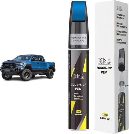 XNA Night Edge Blue(PCA/VCA) for Dodge Ram Touch Up Paint, 2 in 1 Car Scratch Remover with Pen Tip and Brush, Exact Color-Matched for Car Paint Scratch Repair, Quick & Easy Fix Chips and Nicks