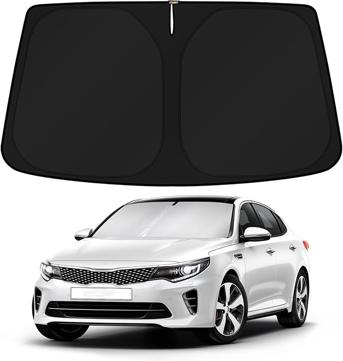 KUST Windshield Sun Shade for KIA K5 / Kia Optima Accessories 2016 2017 2018 2019 2020 (Not for 2021 KIA K5) Custom Fit Window Shade Foldable Sun Visor Protector Blocks UV Rays Keep Your Car Cooler