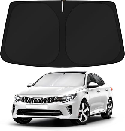 KUST Windshield Sun Shade for KIA K5 / Kia Optima Accessories 2016 2017 2018 2019 2020 (Not for 2021 KIA K5) Custom Fit Window Shade Foldable Sun Visor Protector Blocks UV Rays Keep Your Car Cooler