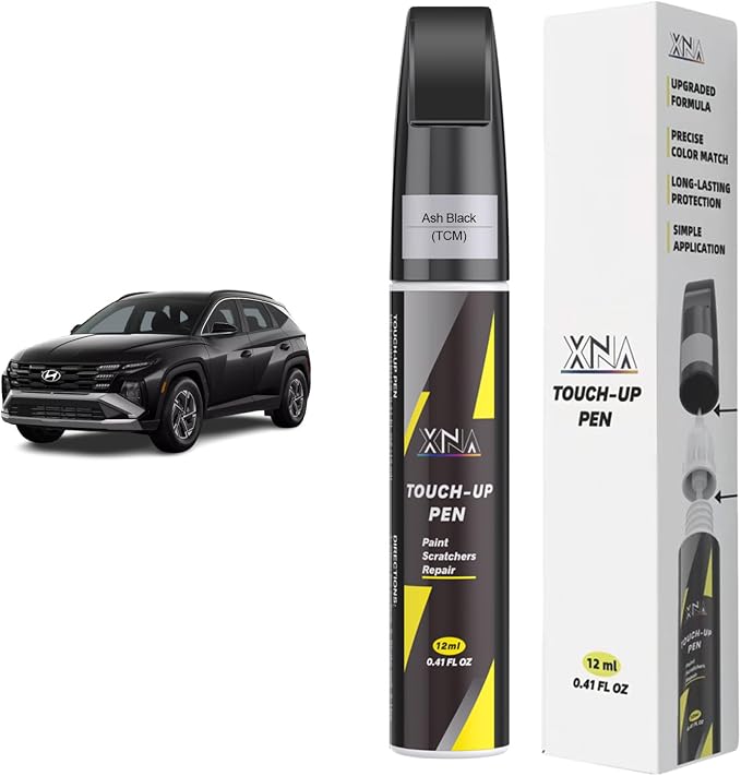 XNA Ash Black(TCM) for Hyundai Touch Up Paint, Car Scratch Remover for Nicks and Chips Repair, 2-In-1 Quick & Easy Fix Car Scratch Repair Kit with Exact Color-Matched