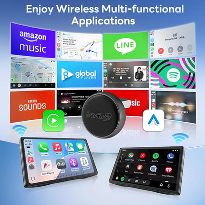 Carlinkit Wireless CarPlay Adapter & Android Auto Mini Ultra3, 2-in-1 Mini USB Design with OEM Car Models, Plug and Play/Low Latency Portable/Auto Connect, Compatible with iOS 10+ & Android 11+