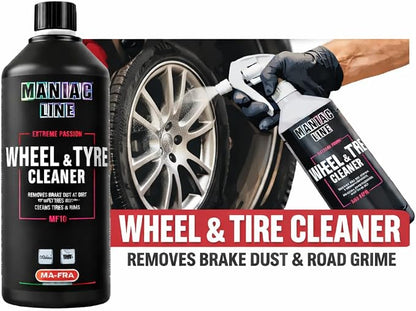 MANIAC LINE MAFRA Wheel and Tyre Cleaner | Two in One for Rims and Tires | Removes Brake Dust and Road Grime | Safe on Alloy Painted and Clear Coated Wheels | Even Wetting | 5 Liters