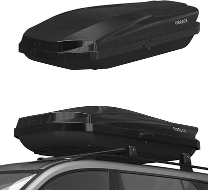 21 Cu Ft Cargo Box, Hard Shell Roof Cargo Carrier with Security Keys, 70.08" x 34.57" x 14.53" Roof Box, Dual-Sided Opening, Tool-Free Install, Black