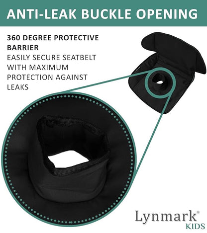 Lynmark® Potty Training Car Seat Protector Cover - Waterproof Soft Piddle Pads for Toddlers and Baby Carseat - Travel-Friendly Universal Washable Liner Mat for Spills, Nappy Leaks, Accidents - Black