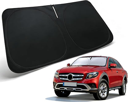Windshield Sun Shade for 2010-2016 Mercedes-Benz E-Class | Car Front Window Sun Visor Protector & Heat Shield | 240T Sunshade Protection Blocks UV Rays Keep Your Car Cooler