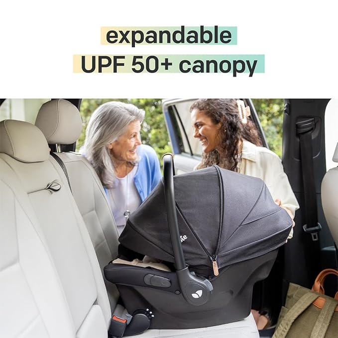 Joie Baby, Mint Latch Baseless Infant Car Seat – Lightweight, Built-in Rigid Lower Anchor Attachments and Side-Impact Protection – No Base Installation Required, Travel-Friendly Design (Dove)
