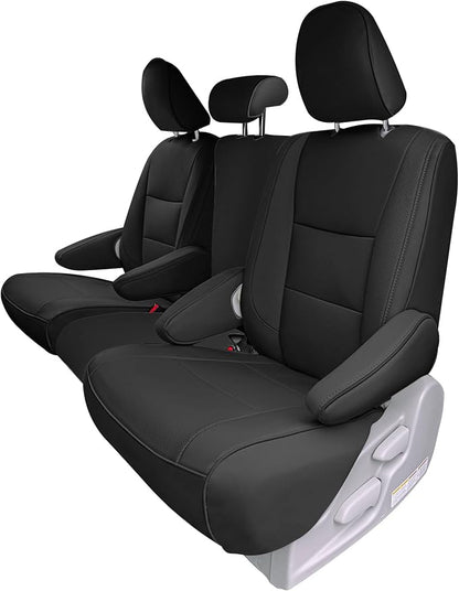 FH Group Custom Fit Car Seat Covers Specifically Made for 2011-2020 Toyota Sienna 8 Passenger, Car Seat Cover 2nd Row, Automotive Seat Covers in Black Faux Leather, Waterproof and Washable Seat Covers