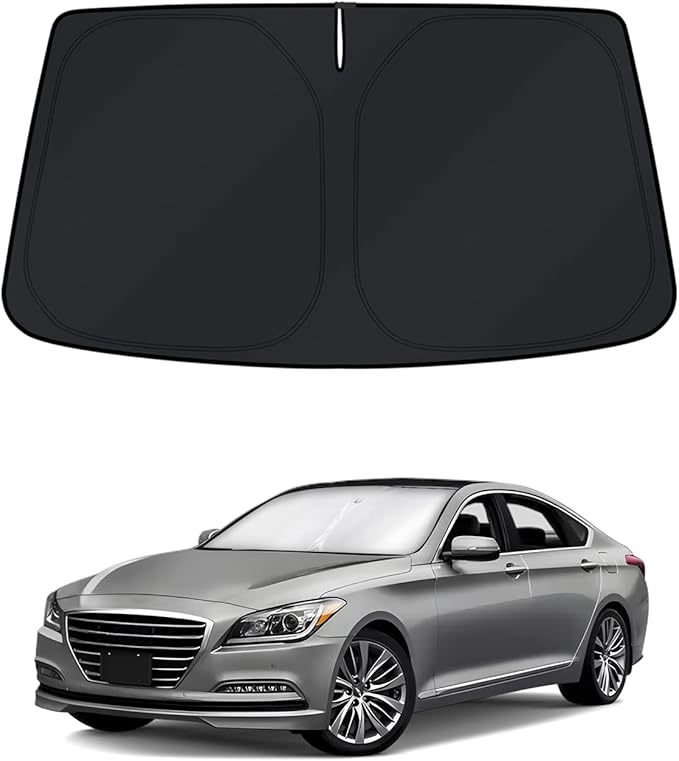 KUST Windshield Sun Shade for Hyundai Genesis 2015-2016 & Genesis G80 2017-2020 Window Accessories Shade Sun Visor Foldable Block UV Rays Keep Car Cooler