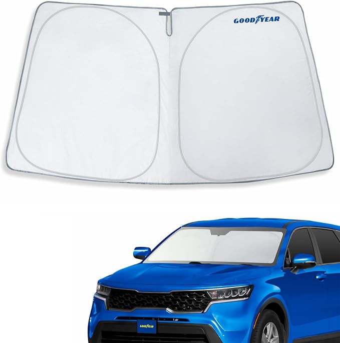 Goodyear Foldable Windshield Sunshade for Kia Sorento 2021-2026, Car Accessories, Sunshade Cover, Sun Shade Car Windshield, Window Sun Blocker - GY008235