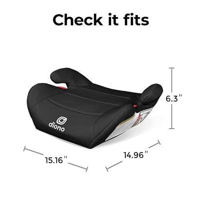 Diono Solana Lite Backless Booster Car Seat Pack of 2, Lightweight & Portable for Travel, Machine Washable Covers, 40-100 lbs, Black Storm