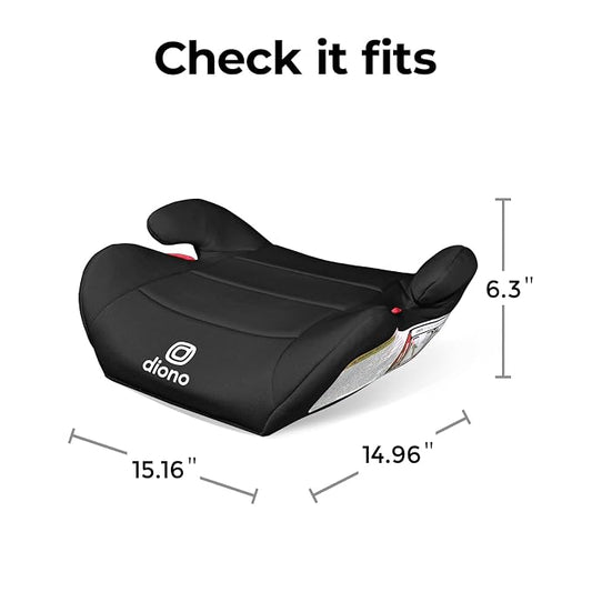Diono Solana Lite Backless Booster Car Seat Pack of 2, Lightweight & Portable for Travel, Machine Washable Covers, 40-100 lbs, Black Storm