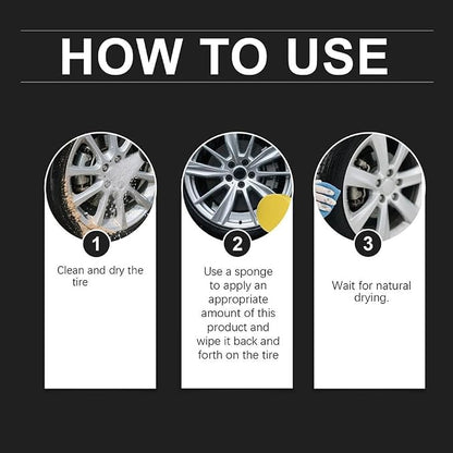 Car Tire Polishing Paste, UV Protection Tire Shine Coating Paste, Anti-Oxidation Restorer Cleaner with Sponge, Long Lasting Gloss for Auto Tires Maintenance