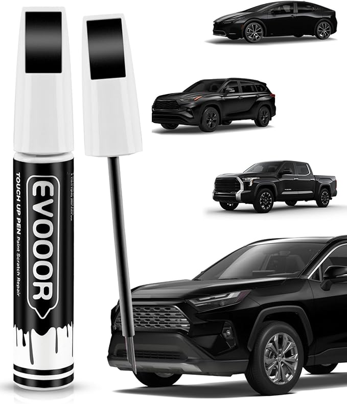 218 Attitude/Midnight Black Metallic Touch Up Paint Compatible with Toyota Exact Match 2 in 1 Touch up Paint for Chips and Nicks Repair