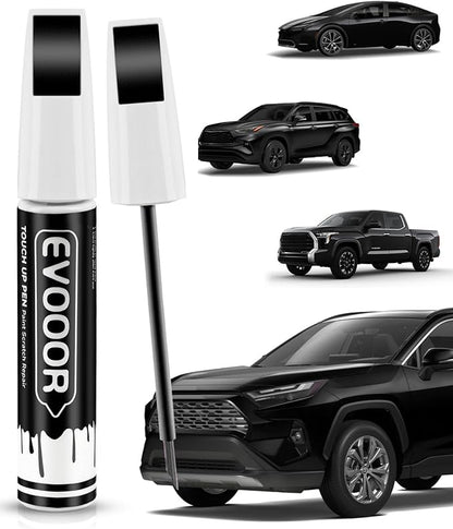 218 Attitude/Midnight Black Metallic Touch Up Paint Compatible with Toyota Exact Match 2 in 1 Touch up Paint for Chips and Nicks Repair