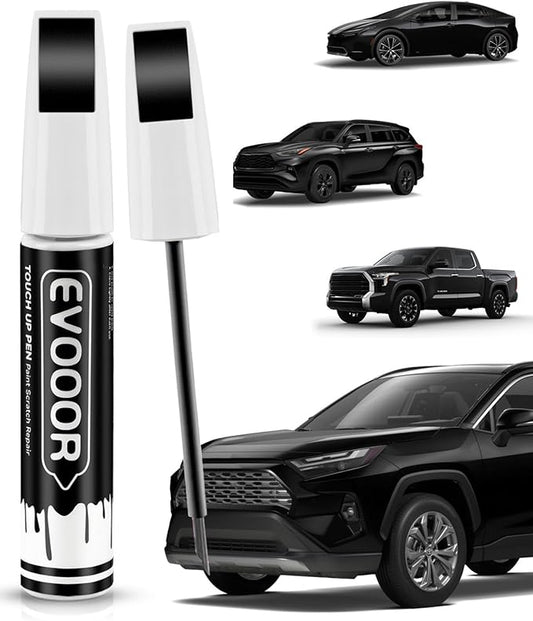 218 Attitude/Midnight Black Metallic Touch Up Paint Compatible with Toyota Exact Match 2 in 1 Touch up Paint for Chips and Nicks Repair