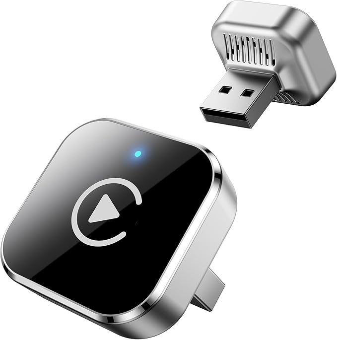 Wireless CarPlay Adapter & Android Auto Adapter, 2 in 1 Mini Dongle, Convert Wired to Wireless, Plug and Play Fast Auto Connect, Stable No-Lag Connection, for iPhone & Android Cars 2016+, Silver