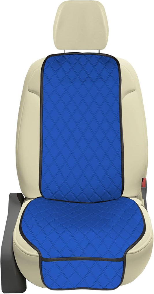 FH Group Car Seat Cushion – Neosupreme Single Front Seat Cover with Front Pockets, Airbag Compatible, Universal Fit Car Seat Cushion for Driver or Passenger Seat, SUV, Truck, Sedan & Van – Blue