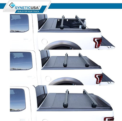 Syneticusa AR Automatic Retractable Truck Bed Cover with Crossbars for Ford F-150 2004–2026 | 6’7” (78.9”) Bed | Aluminum Hard Retractable Tonneau Cover | Easy Installation | Waterproof, Low-Profile