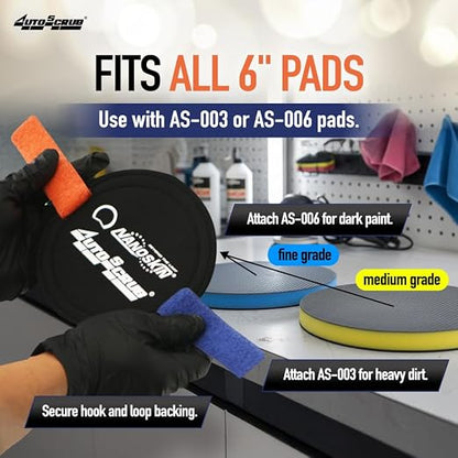 Nanoskin AUTOSCRUB 5 3/4" Hand Strap Applicator – Clay Bar Alternative for Removing Contaminants from Paint, Glass, Plastic, and Metal | Compatible with 6" Pads | Easy Pre-Wax & Coating Prep