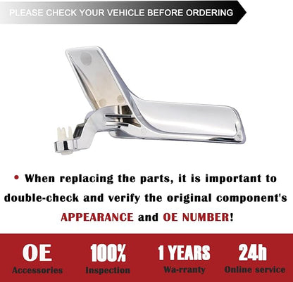 Metal Interior Door Handle Repair Kit (Chrome) | Compatible with Mercedes-Benz W204 X204 C230 C250 C280 C300 C350 C63 GLK250 GLK280 GLK300 | Inside Inner Front or Rear Right Passenger Side Door Lever