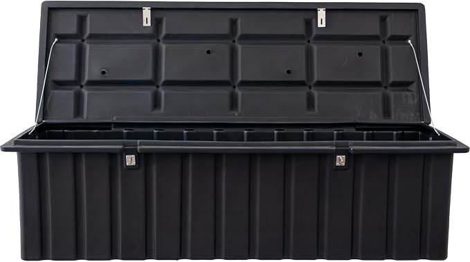 Buyers Products 1712260 Black Poly All-Purpose Storage Chest , 18.8 cu. ft, Made In The USA, Dent-Resistant Lockable Storage Box for Truck, Trailer, Dock, or Deck, High-Density Polyethylene