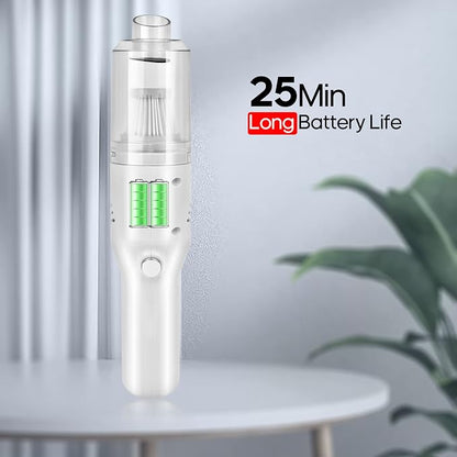 Auloea Wireless Mini Car Vacuum Cleaner(400g) Portable Rechargeable,Handheld Vacuums, Mini but Mighty Dust Busters Cordless Rechargeable,Hand Held Vac for Car/Desk V06/white