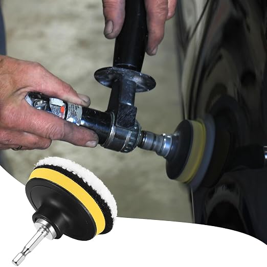 5 Pcs Wool Polishing Buffing Pads, 5 Inch Car Polishing Buffing Wheel with Hook and Loop Back for Drill Buffer Attachment, Car Buffer Polisher Kit for Cars Polish, Waxing, & Compound Cutting