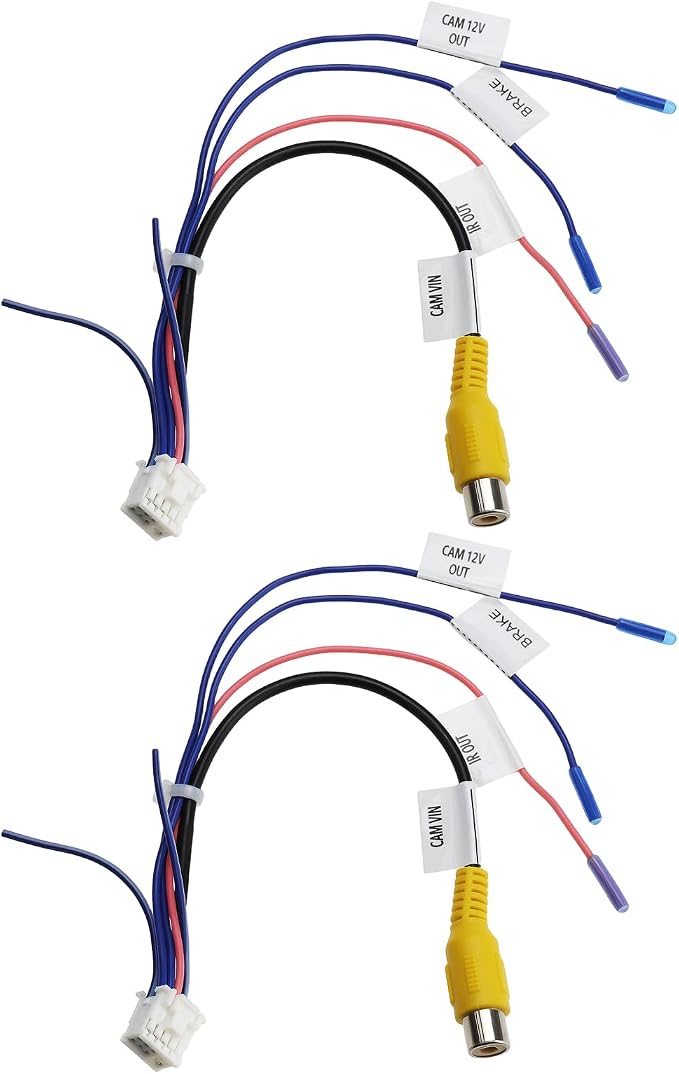 SING F LTD 2Pcs Car 10 Pin Rearview Backup Camera RCA Video Adapter Stereo Radio RCA Plug Compatible with Android Radio