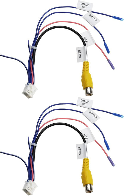 SING F LTD 2Pcs Car 10 Pin Rearview Backup Camera RCA Video Adapter Stereo Radio RCA Plug Compatible with Android Radio