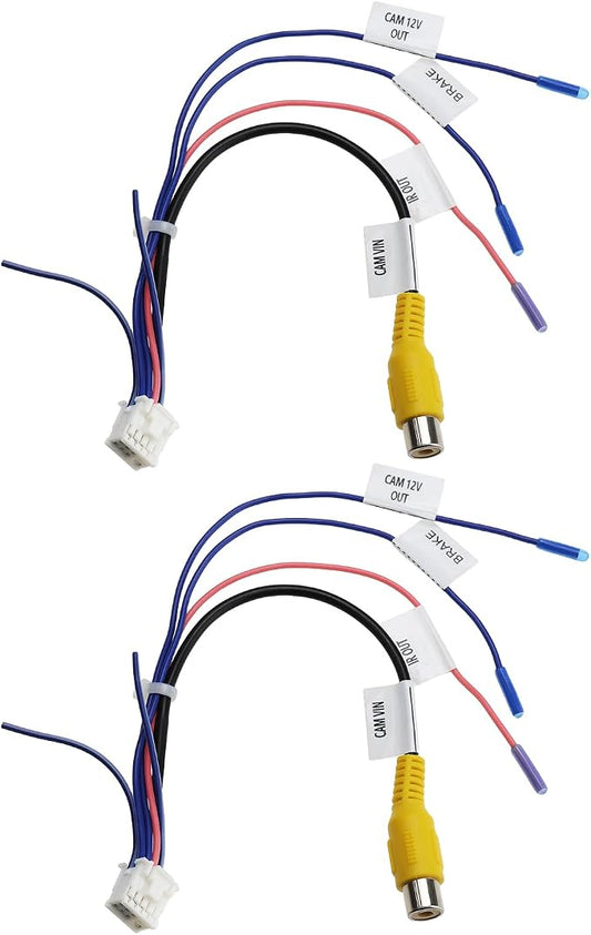 SING F LTD 2Pcs Car 10 Pin Rearview Backup Camera RCA Video Adapter Stereo Radio RCA Plug Compatible with Android Radio