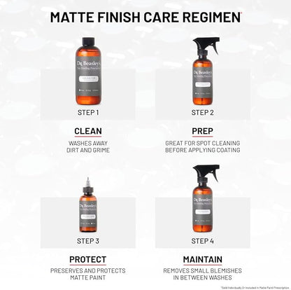Dr. Beasley's Matte Paint Prescription Detailing Kit with Accessories Included, Designed for Matte Cars and Motorcycles, 100% VOC Free, 2 Years of Protection, 40 Ounce