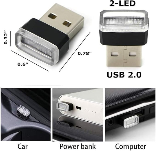 iJDMTOY Amber Yellow USB Plug-in Miniature/Nano LED Car Interior Ambient Accent Lighting Kit