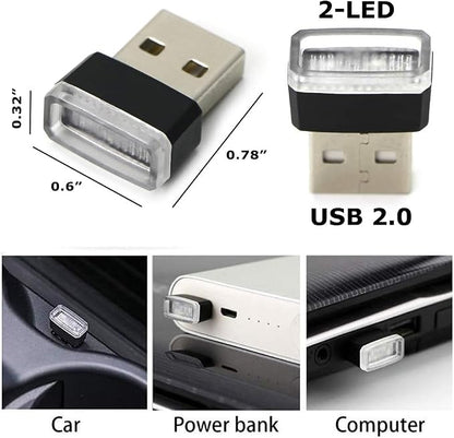 iJDMTOY Aqua Ice Blue USB Plug-in Miniature/Nano LED Car Interior Ambient Accent Lighting Kit