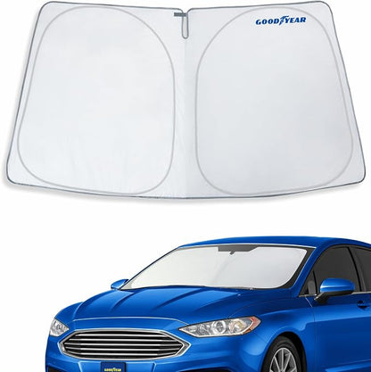 Goodyear Foldable Windshield Sunshade for Ford Fusion 2013-2020, Truck car Accessories, Sunshade Cover, Sun Shade Car Windshield, Window Sun Blocker - GY008256